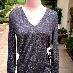EXPRESS NWT BODYSUIT SPARKLY GLITTERY TOP BLOUSE LARGE